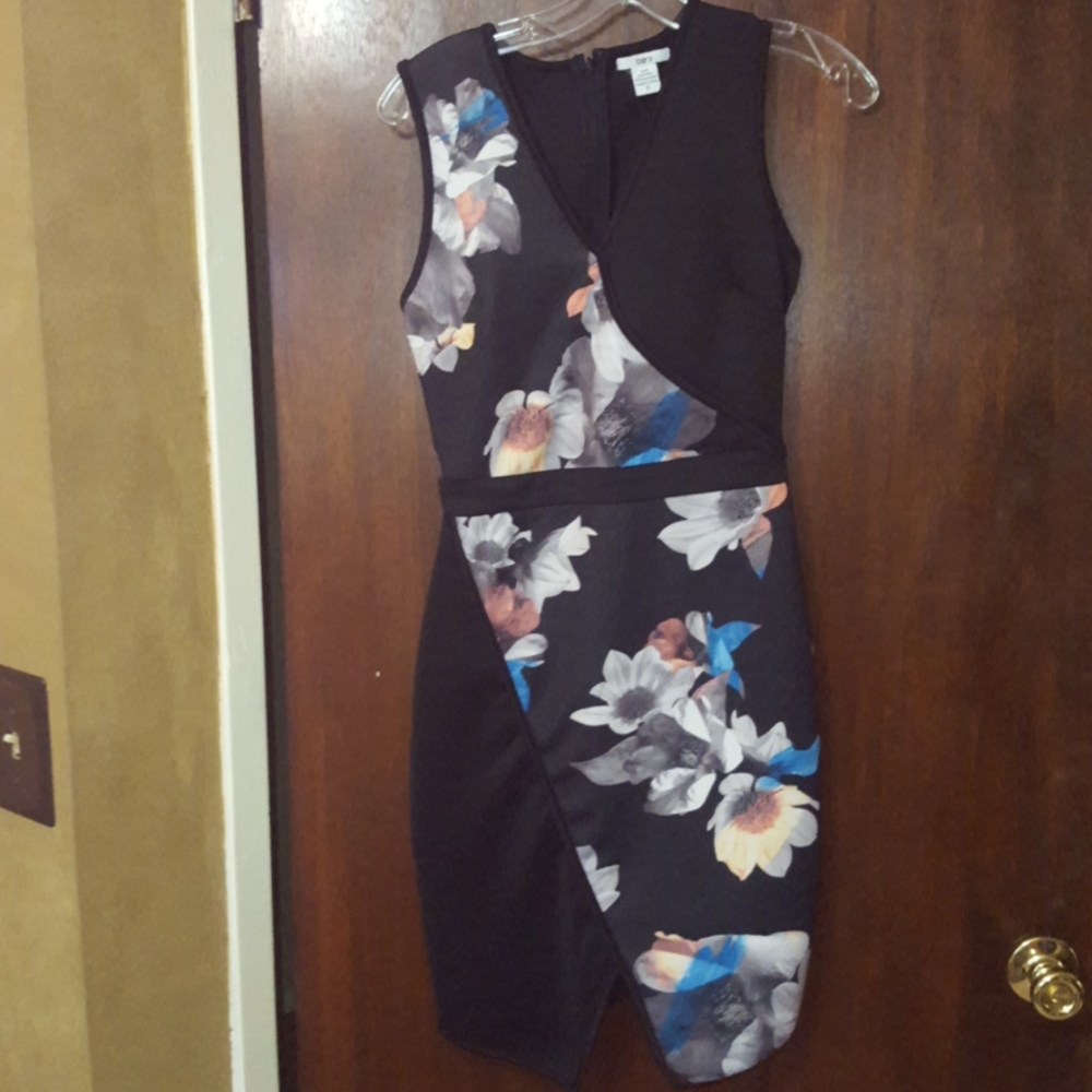 Bar III floral asymmetric dress